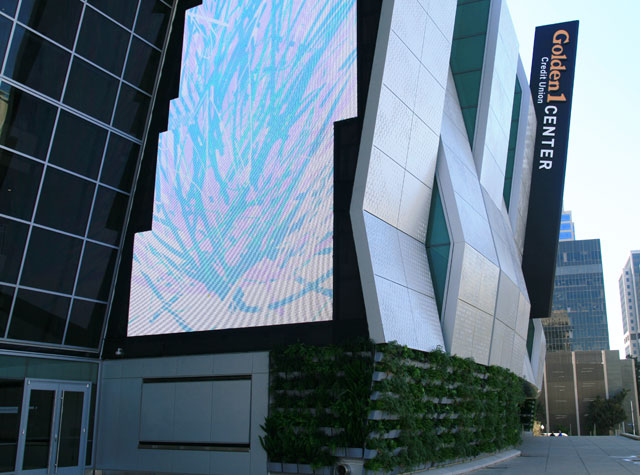 With Seven Green Walls, the Exterior of Golden 1 Center Comes Alive - by Amber Ponce and David Aquilina