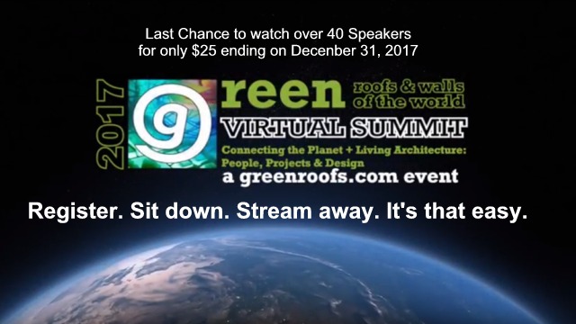2017 Greenroofs Walls World Virtual Summit Ending on December 31