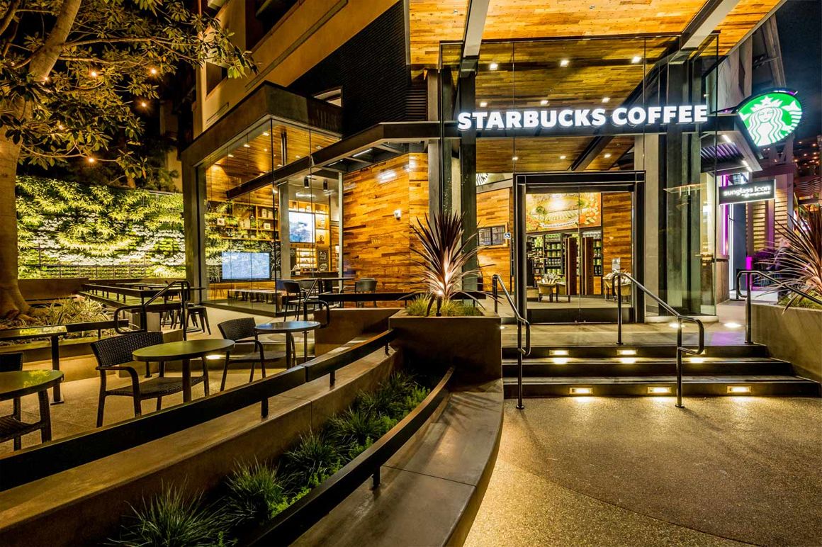 Starbucks Living Wall at Downtown Disney, Anaheim - Greenroofs.com