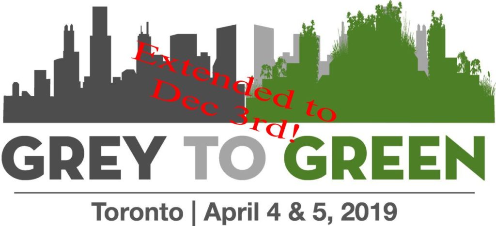 Grey to Green 2019 Call for Proposals Open until December 3rd