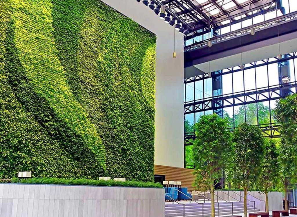 Interior Designers Grow Company Talent with Living Green Wall Branding and Biophilia