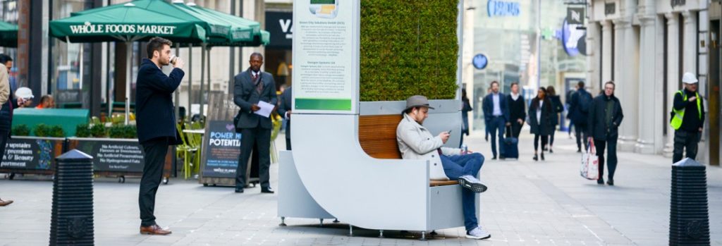 Smart Air Filters with Moss Lower Pollution on London Streets