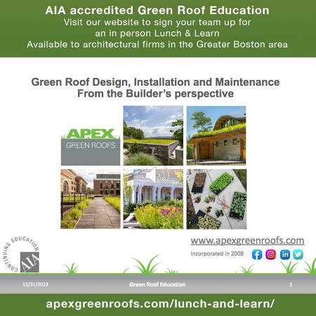 Apex Green Roofs Offering Free Lunch & Learn Course from the Builder’s Perspective