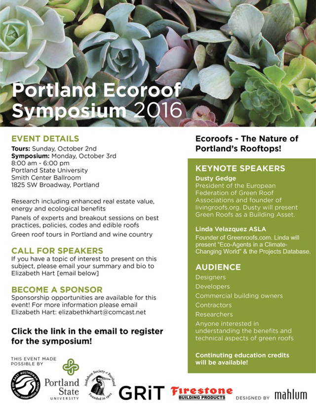 Portland Ecoroof Symposium 2016