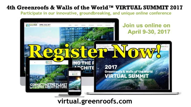 Register Now for the 2017 Greenroofs & Walls of the World™ Virtual Summit!