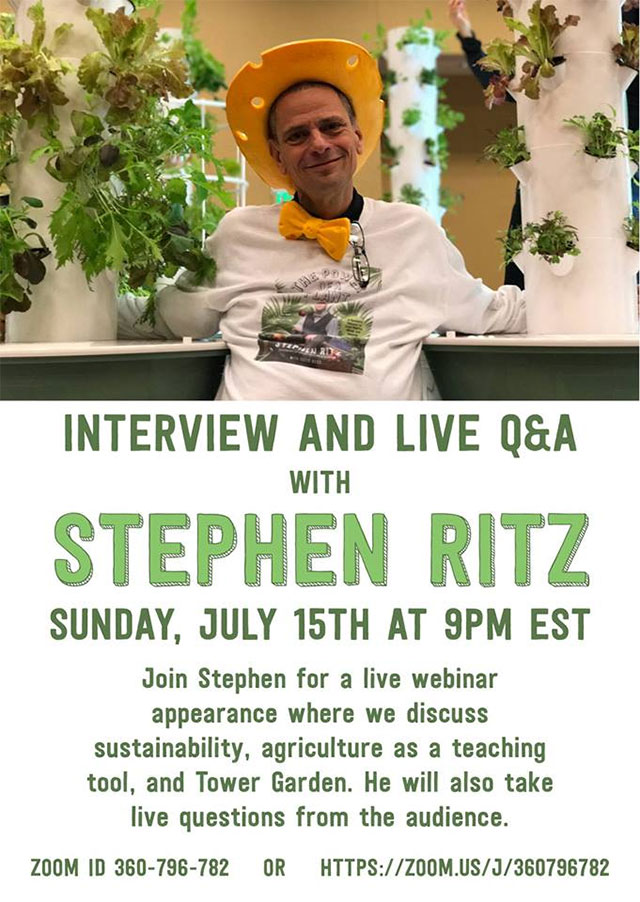 Join Stephen Ritz of Emmy-Award Winning Green Bronx Machine for a LIVE webinar on Sunday July 15!